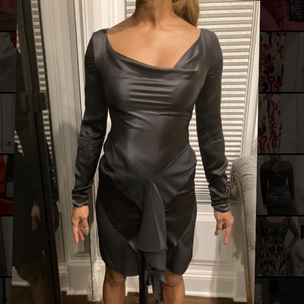 Black Satin Valentino Dress